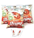 DTTB Sokusa Happy Shrimp Chips - Made with Wild Caught Sea Shrimp - Garlic and Butter Flavor, 3 pack...