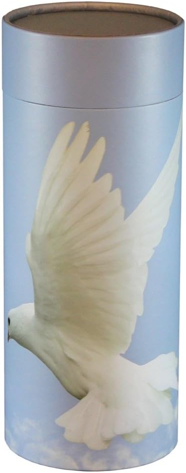 Cherished UrnsAscending Dove Design Eco-Friendly Scattering Tube - Large Adult