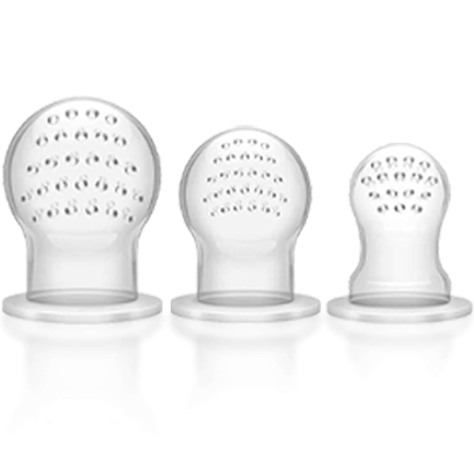 JEXFUNSilicone Replacement Pouch Pacifier for Baby Fruit Food Feeder, Food Grade Silicone Feeder Sacs, Fruit Feeder Replacement Nipples, BPA Free (Small/Medium/Large Size, 3PCS)