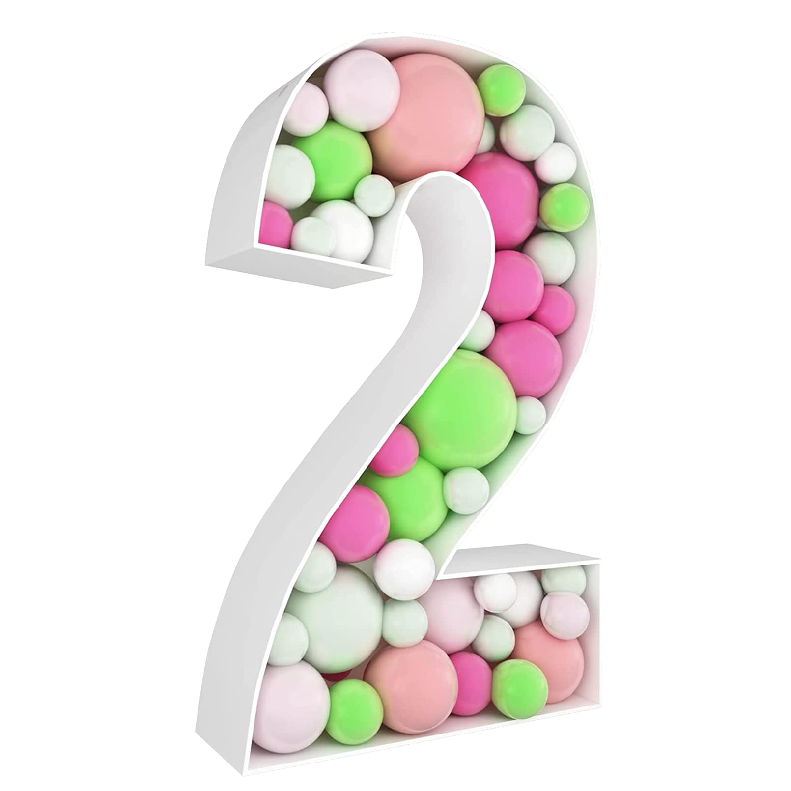 3FT Mosaic Balloon Frame Number 1 Marquee Light Up, Pre-Cut Kit Large Easy to Assemble, Ideal Big Numbers for Party Decorations(2)