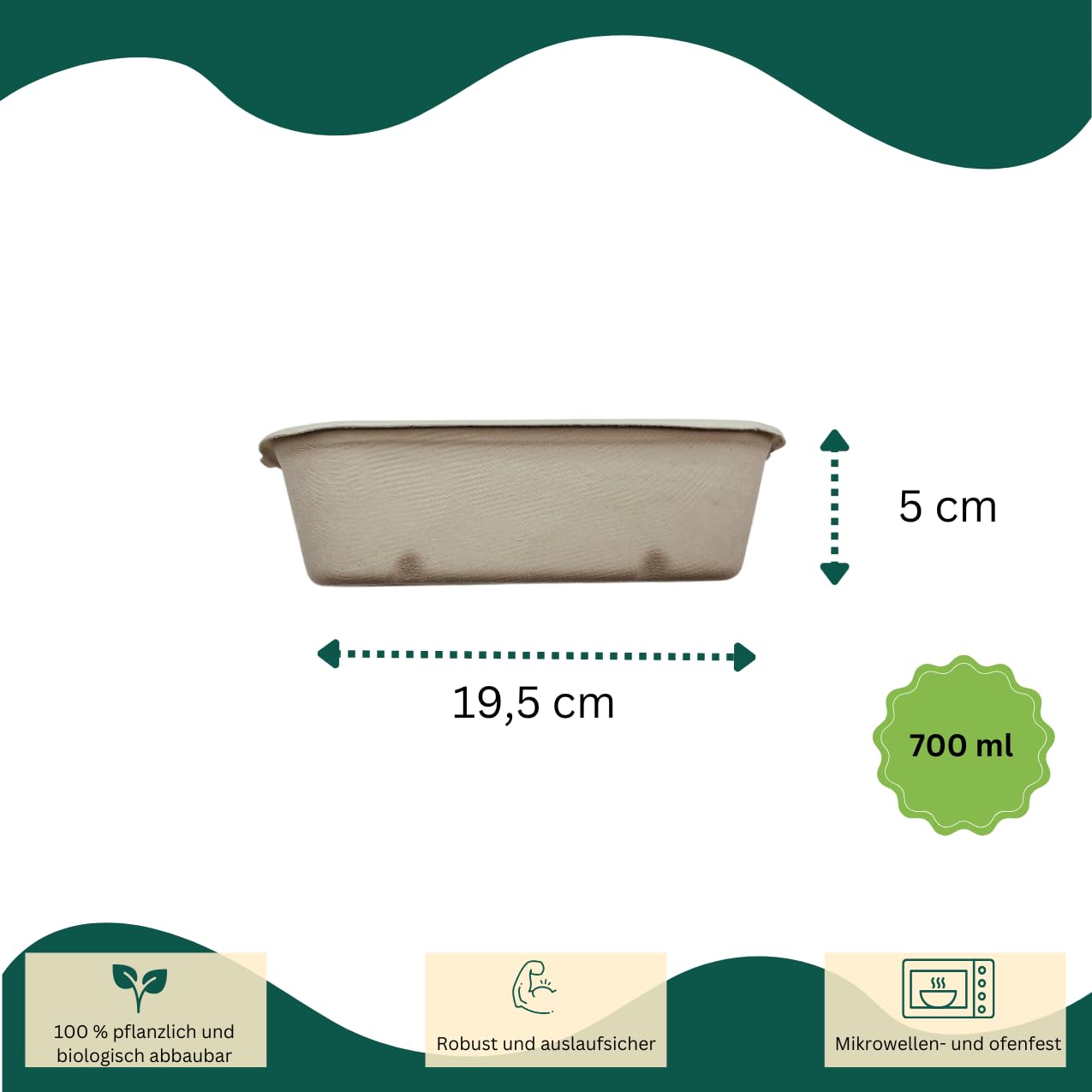 200 Stück Bagasse Schalen 700 ml mit PET-Deckel – Einweg To-Go Bowls aus Zuckerrohr – Kompostierbar, auslaufsicher, stapelbar – Für Catering, Lieferdienste & Events