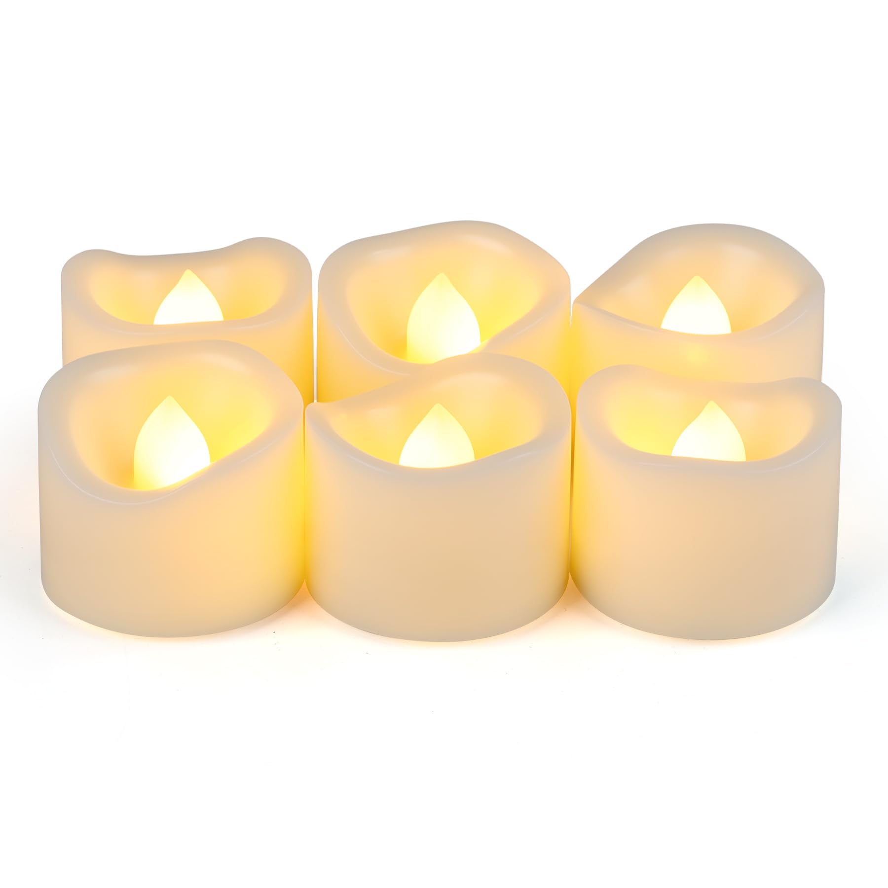 Flameless Flickering LED Votive Tealight Candles Battery Operated with Cream