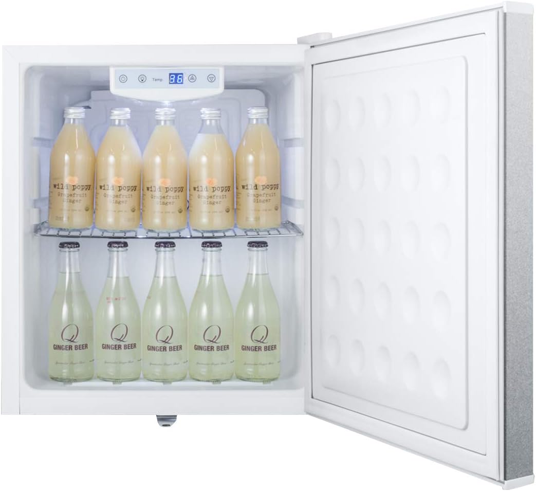 Summit Appliance FFAR25L7BICSS Commercial 17" Wide Compact Built-In All-Refrigerator, Factory-installed Lock, 1.7 cu.ft Capacity, LED Lighting, Digital Thermostat, Sealed Back, Adjustable Shelves