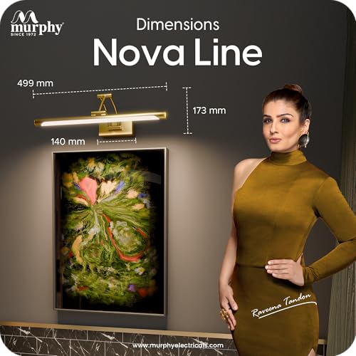 Image of Murphy NovaLine 12W Golden Mirror Light | 3-in-1 Color Changing | Aluminium Body | Wall Mount Vanity Light for Bathroom & Dressing Table (2-Year Warranty)-Pack of 2