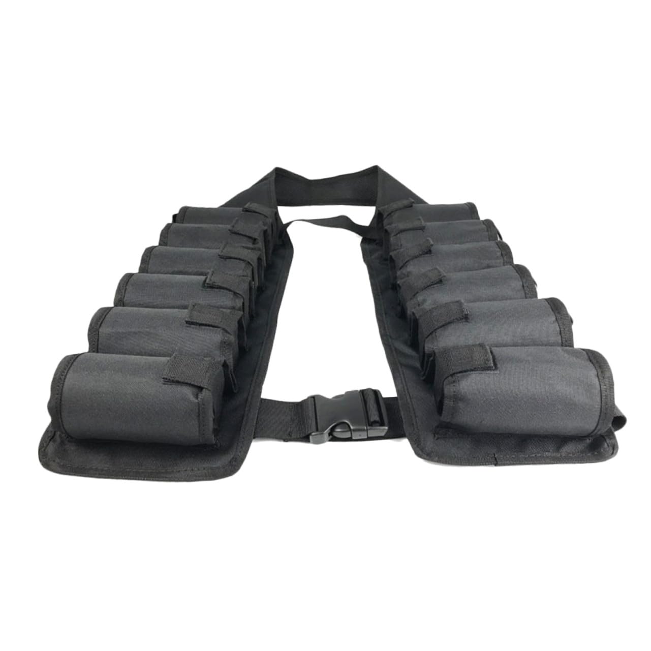Ceinture Porte-bière 12 Poches Longueur Réglable et Boucle Multifonction en Toile Noire pour Voyage et Activités en Plein Air
