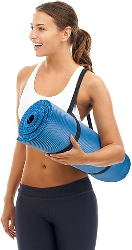 Miniatura 6 de Alfombrilla de yoga extra gruesa de 12 pulgada con correa de transporte, antideslizante, resistente a la humedad para pilates, soporte para