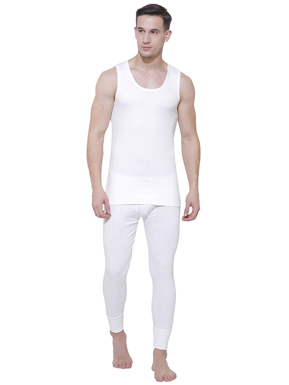 bodycare Solid Men's Sleeveless Slim Fit Thermal Top (White) 90 Cm., Large-picture-20
