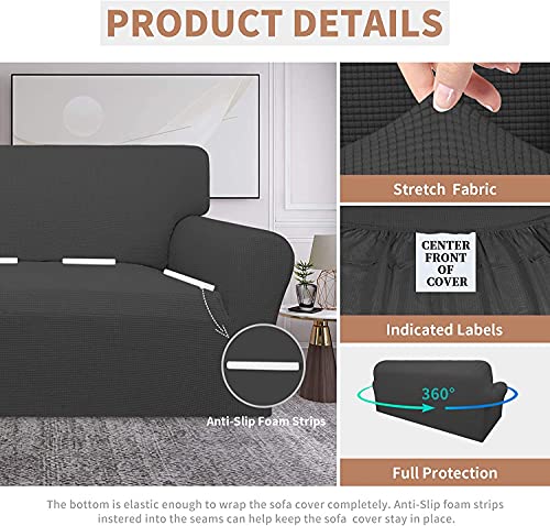 Image of Coolbeds 100% Waterproof sofa cover 3 seater|Elastic sofa cover 3 seater|Leakproof sofa covers|Sofa cover 3 seater and 2 seater fully covered|l shape sofa cover (4 SEATER, BLUE DIAMOND)
