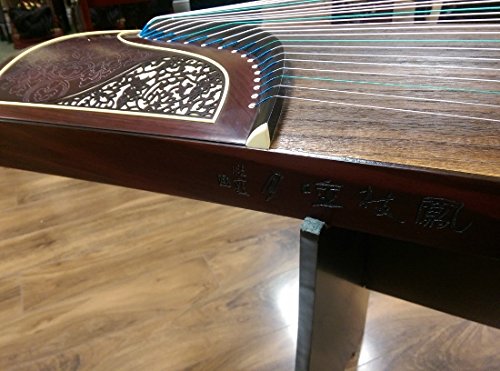 Dunhuang Indian Rosewood Zitan Guzheng with Master Xu Signature and Silverthread Inlay 698JM - Image 5