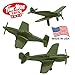 Tim Mee WW2 Fighter Ace Planes - 3 Green Plastic Army Men Airplanes Made in USA