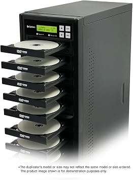 1 to 11 24X Burner M-Disc Support CD DVD Duplicator - Standalone Copier Duplication Tower OPT-S11T-DVD-BK