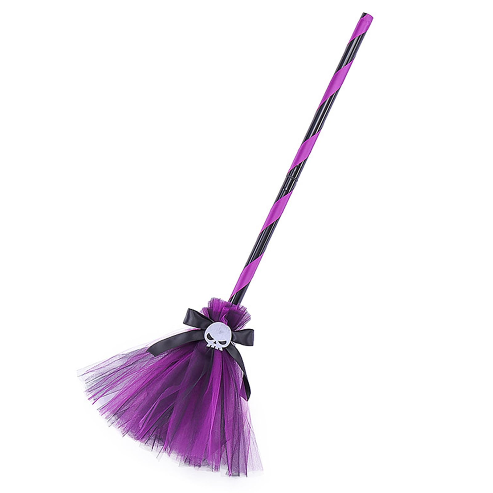 HzDazrl Women Halloween Witch Broom Ribbons Skeleton Witches Broomsticks Cosplay Party Costume Decoration for Adults (Purple, S)