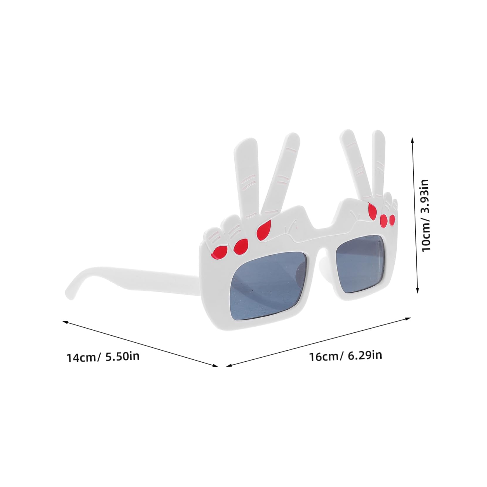 FRCOLOR Gesture Costume Glasses Men Women Photo Booth Props Stylish Material Beach Party Accessory