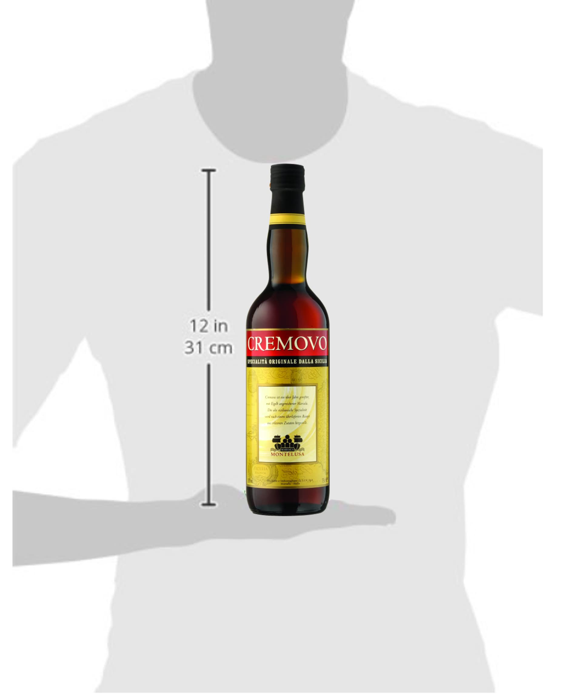 Cremovo Marsala Fine 18% vol. (1 x 0,75l) –Süßer Likörwein mit cremigem Charakter – Perfekt als Dessertwein oder zum Kochen und Backen (Packung mit 2)