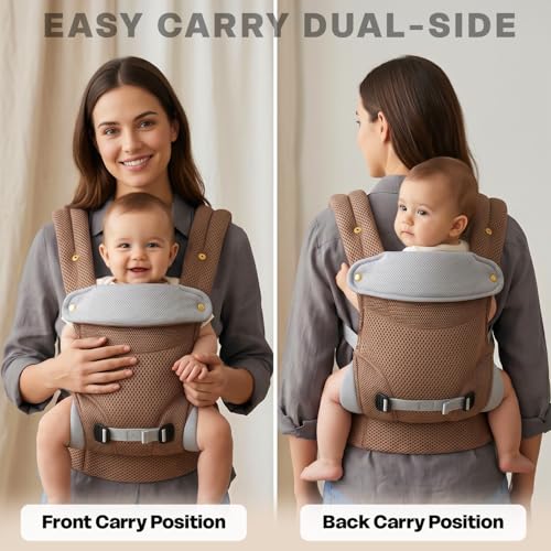 Image of StarAndDaisy Baby Carrier for 0 to 3 Year Baby Carrying Bag /Carrier for new Born with 2 Carry Positions Front & Back Baby Carrying Bag with Breathable Fabric, M Shape Support (Grey) (Grey)