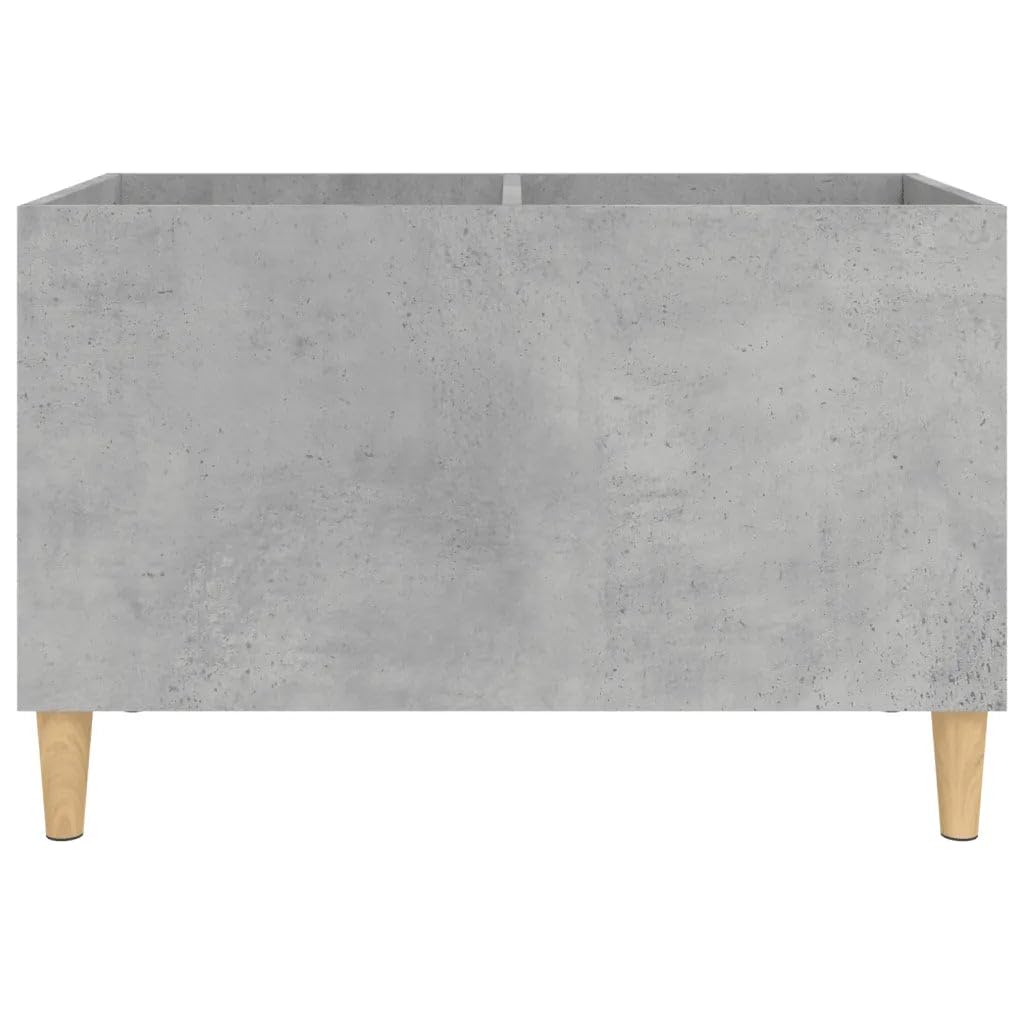 Helloshop26 Armadietto a dischi classico pratico con ampio spazio di archiviazione 74,5 x 38 x 48 cm in legno di ingegneria, grigio cemento 02_0049204
