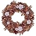 Pink Wooden Floral Artificial Spring Wreath, 12-Inch