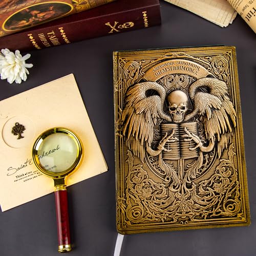 Cuaderno de calavera grabado en relieve A5 con bolígrafo elegante 6