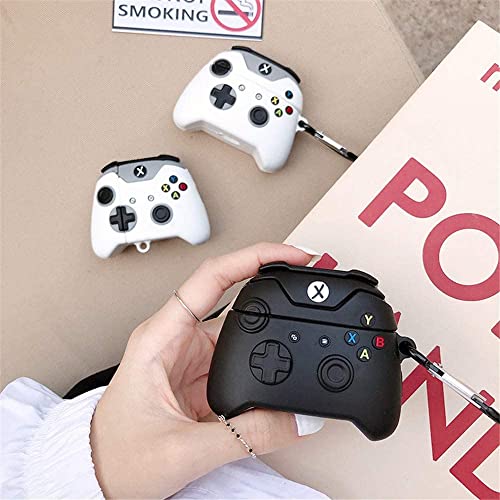 Image of Meyaar Earphone Case Cover Compatible for Realme Buds T300, Soft Silicone Skin Case Cover Shock-Absorbing Protective Case with Keychain (Front LED Visible) (Gaming Console Black)