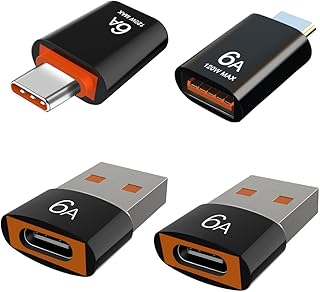 USB C to USB Adapter,USB to USB C Adapter, USB A to USB C Adapter 4pcs MixPack,Type C to USB Adapter,USB C Adapter for MacB0ok Pro,iMac,Computer and More USB-A USB-C Devices(Black)