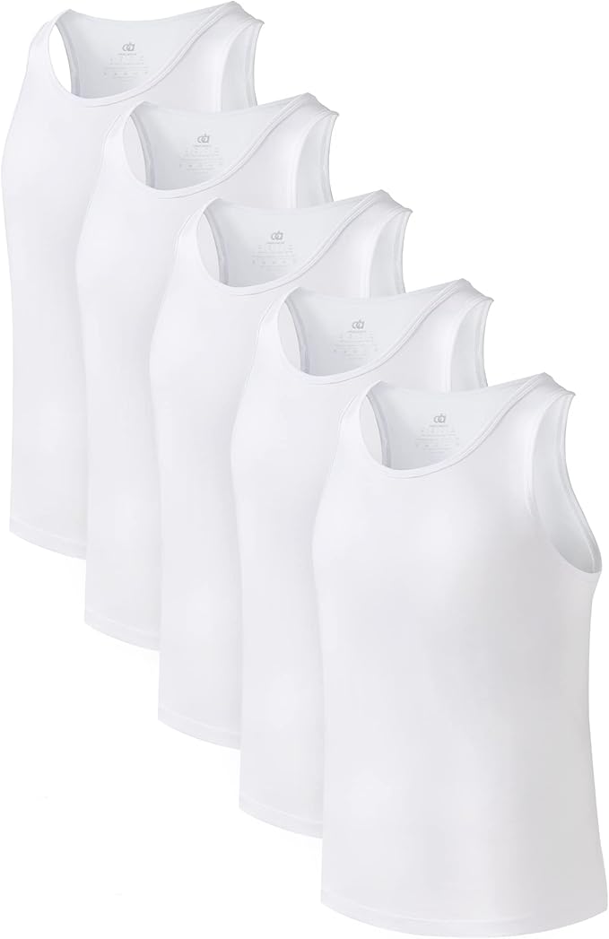 DAVID ARCHY Men's Tank Tops Bamboo Rayon Undershirt Moisture-Wicking A-Shirt for Men, 3 or 5 Pack