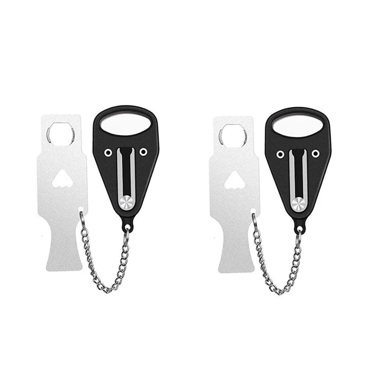 Mdsrfgn Women's 2Pcs Black Portable Security Door Lock Portable Anti-Theft Hotel Travel Door Lock For Travel And Hotel(2Pcs Black)