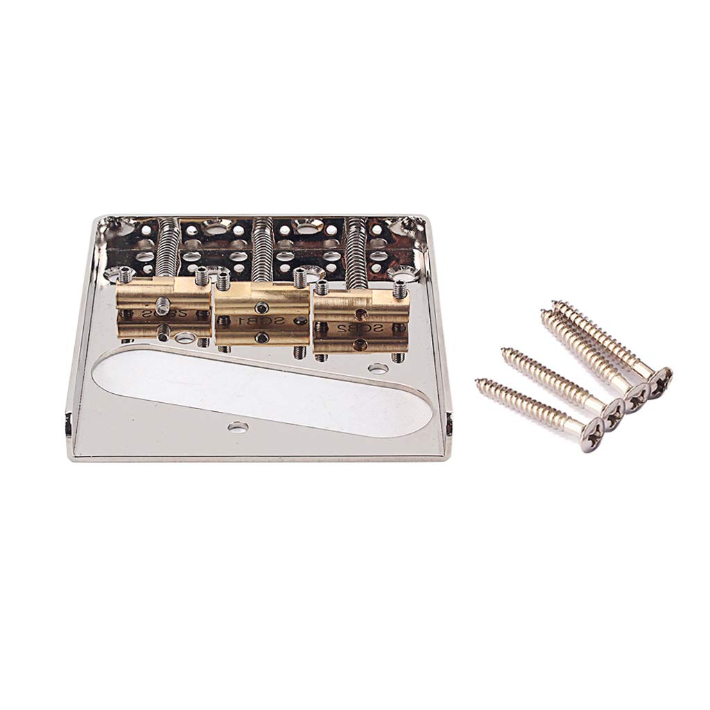 Alnicov - Ponte per chitarra elettrica in stile vintage, con sellette in ottone, ponte TL, cromato