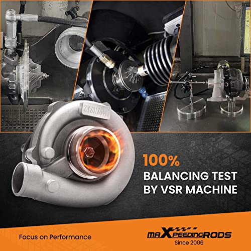 Maxpeedingrods T3 T4 T04E T3/T4 Turbo 0.63A/R 400+Hp Boost Turbine 7Psi-21Psi, T3T4 5-Bolt Flange Turbocharger For 1.5L-2.5L Engines Oil Cooled W/Gaskets #TOP6