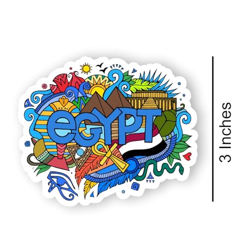 Image of Egypt Acrylic Fridge Magnet - UV Textured Printed, Stylish Multicolor Magnet for Fridge, Wardrobe & Metal Surfaces, Pack of 1 (Egypt)