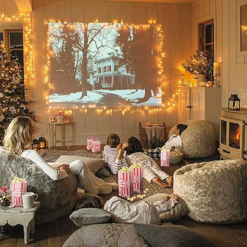 Image of Flat Bottom Popcorn Bags, 2 oz Paper Popcorn Bags for Family Movie Night Baseball Themed Carnival Christmas Birthday Party (200Pcs) (Pack of 2)
