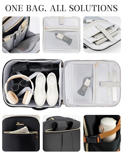 Carry On Backpack with Wheels for Adults, Airline Approved Rolling Backpack for Women, Foldable Bottom Travel Laptop Backpack3