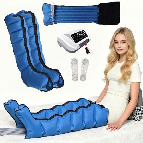 ZHNANDAMAI Botas de Presoterapia Profesional, Maquina Presoterapia para Casa 6 Camaras, Control Remoto Inteligente, Temporizador 10-90 Min, Presion Ajustable, Masajeador Piernas y Abdomen