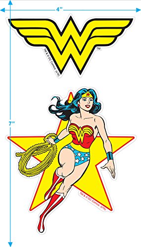 Popfunk Wonder Woman Plays Rough Licensed T-Shirt & Stickers (X-Large) Charcoal