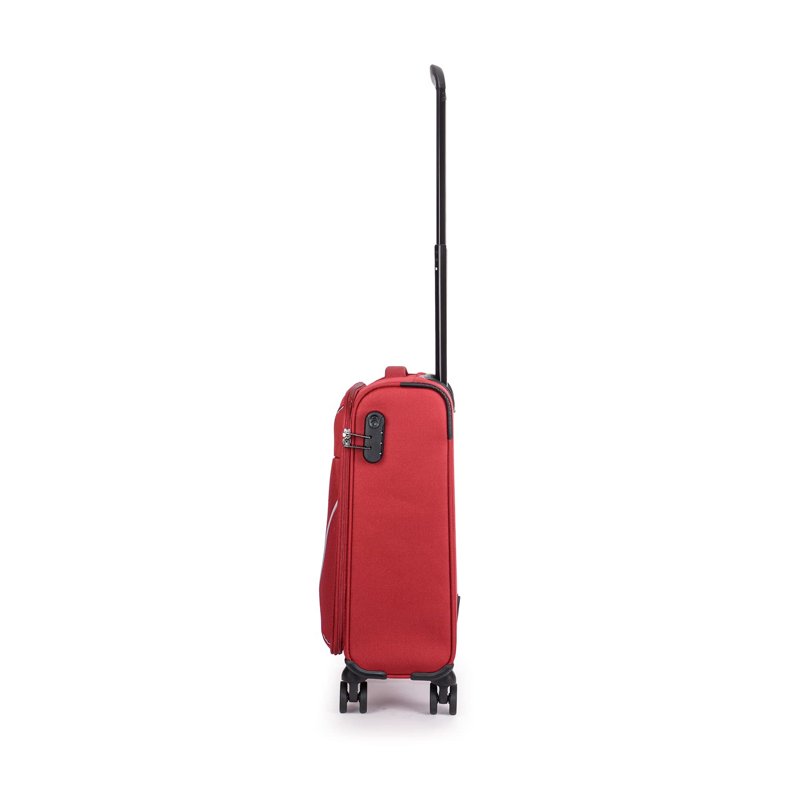 Stratic Strong Koffer Weichschale Reisekoffer Trolley Rollkoffer Handgepäck, 4 Rollen, Größe S, Rot
