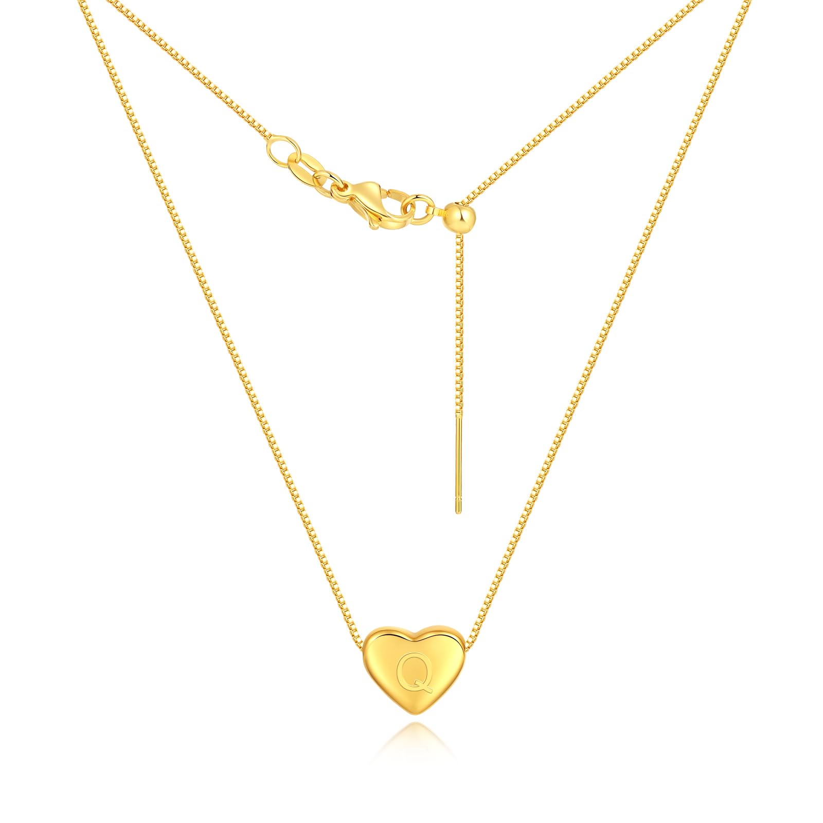Dainty Initial Necklaces for Women | Heart Pendant Gifts for Women | Adjustable Size