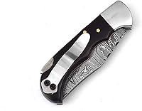Vista 5 de 606H - Cuchillo de acero de Damasco - Cuchillo plegable de bolsillo con clip - Cuchillo personalizado hecho a mano - Cuchillo de bolsillo de Damasco
