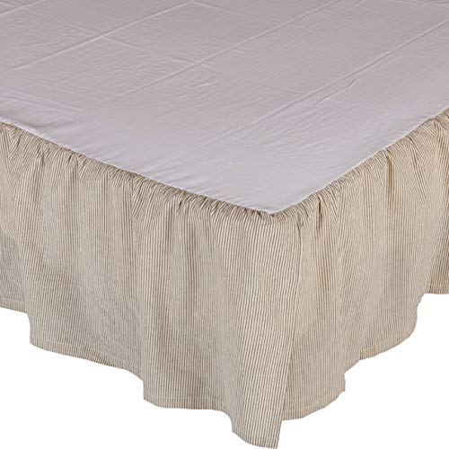 Piper Classics Sara's Ticking Ruffled Queen Bed Skirt, 16" Drop R...