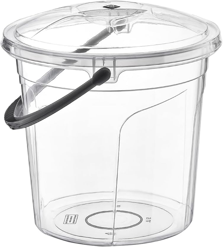 Best House Bucket with Lid - 5 Litres, Plastic Clear Storage Container, Multipurpose Bin/Bucket With Lid and Handle (Pack of 1)