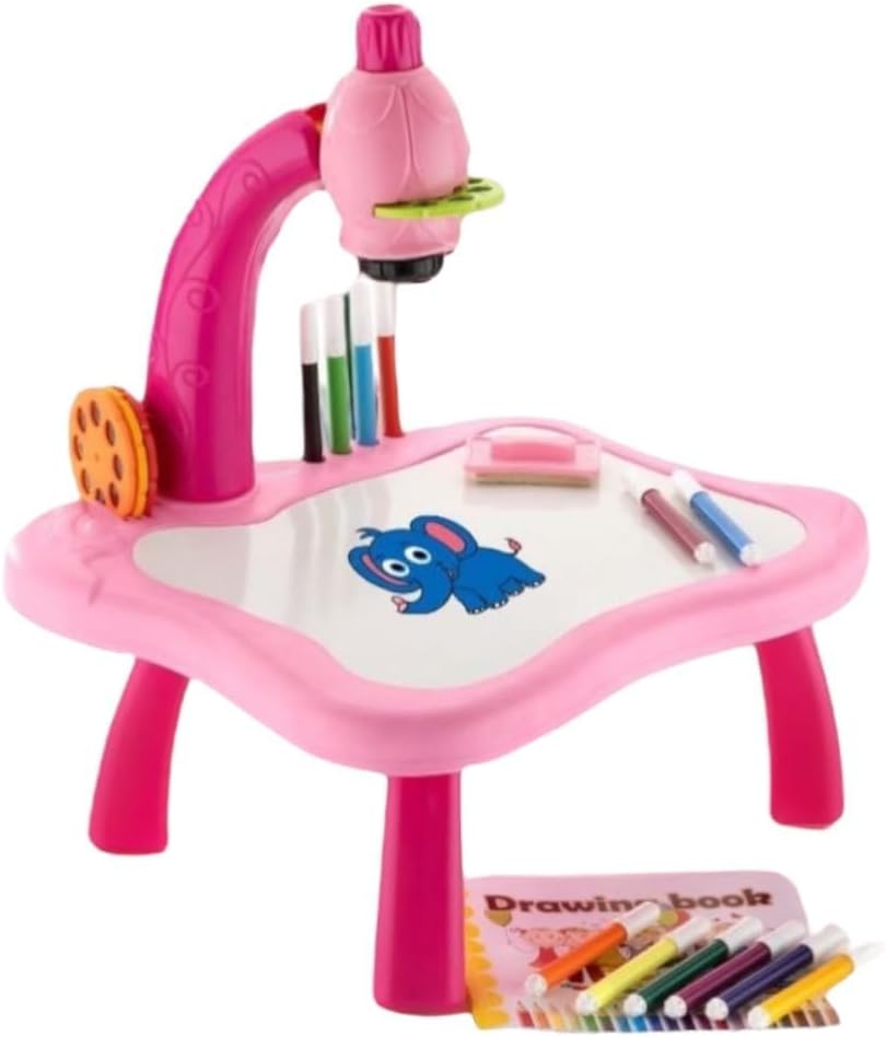 Euphoria Toys Kids Drawing Projector Table, Tracing with Music, Toddlers Unicorn Doodle Board Projection Drawing Board for Kids, Sketcher Projection Paint Learning Toys. (Pink & Blue)