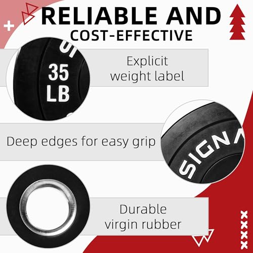 Image of Fitvids Olympic Bumper Plates Set 2' Weight Plates for Strength Training & Weightlifting Set: 280 lbs (4x 10LB+2x 15 /25 /35 /45 LB Pairs)