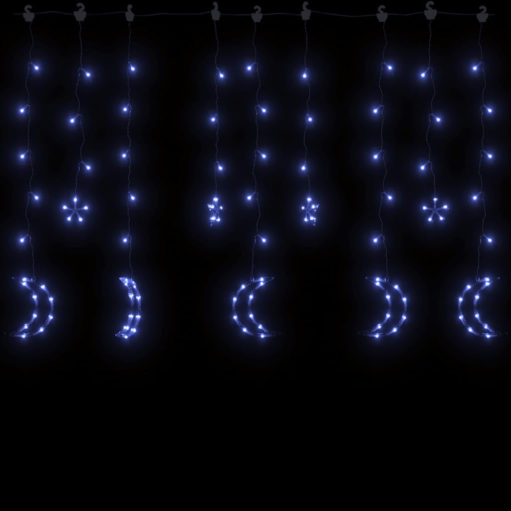 Star and Moon - Guirnalda de luces con mando a distancia, 345 LED, color azul