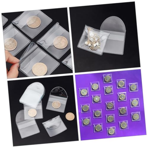 30pcs Clear PVC Coin Storage Pouches Single Pocket Jewelry Protectors for Badges Trinkets Small Items Portable Transparent Sleeves for Easy Identification3