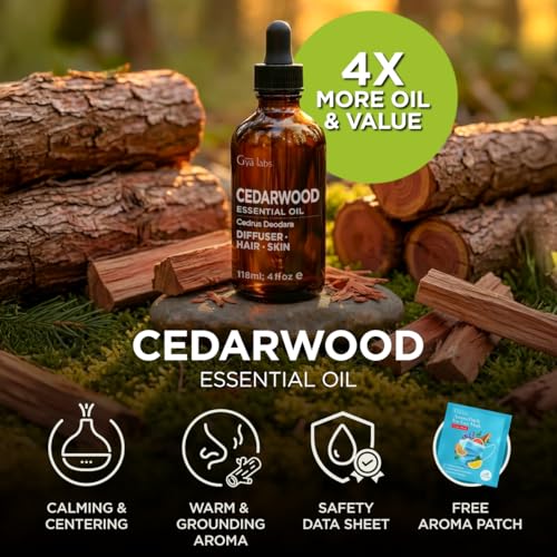Image of Cedarwood Essential Oil for Skin, Hair & Diffuser - 4 Fl Oz