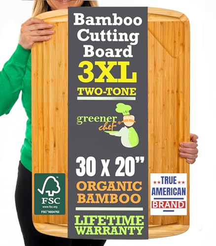 30 Inch Extra Large Cutting Board – Bamboo Chopping Board - Wood Butcher Block Cutting Board for...*