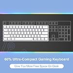 DIERYA 60% Clavier mécanique, DK61se Clavier de jeu filaire avec interrupteurs rouges, LED Ultra-Compact rétroéclairé 61 Clés Mini Clavier de bureau pour ordinateur portable Windows PC Gamer Typiste(Blanc)