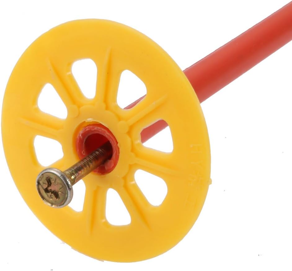 20pcs M10x340mm PP Red Drywall Anchor w Yellow Fixed Plate Iron Zinc Plated Nail (id: f65 45f e00 221 1f5
