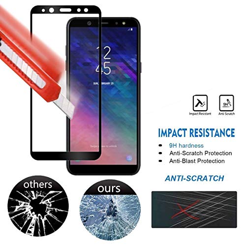 Image of Screen Protector for Samsung Galaxy A6 Plus (2018) (Black) Tempered Glass Edge-to-Edge 6D Screen Guard With Installation Kit