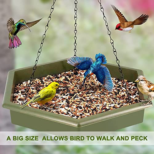 Hanging Bird Bath Bird Bath Bird Feeder, 2 In 1 Xl Hanging Bird Feeder& Bird Baths For Outdoors,Bird Feeder Hanging Bird Feeder Tray (Green) #TOP5