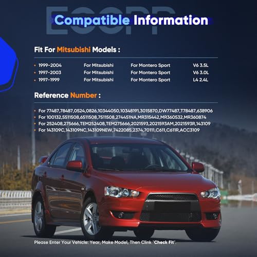 Image of ECCPP AC Compressor fit for Mitsubishi Montero Sport 3.0L 3.5L 1997-2004 | for Mitsubishi Montero Sport 2.4L 1997-1999 Fast Cooling AC Compressor for Car
