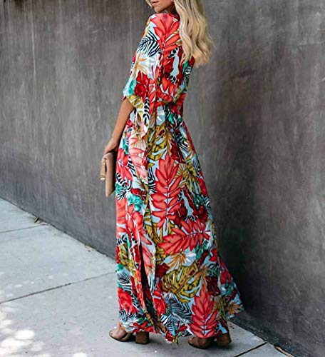 Meiling Women's Kaftan Nightgown Long Caftans Beach Maxi Dress Bikini Swimsuit Bathing Suit Cover Up Swimwear (Print U) #TOP3